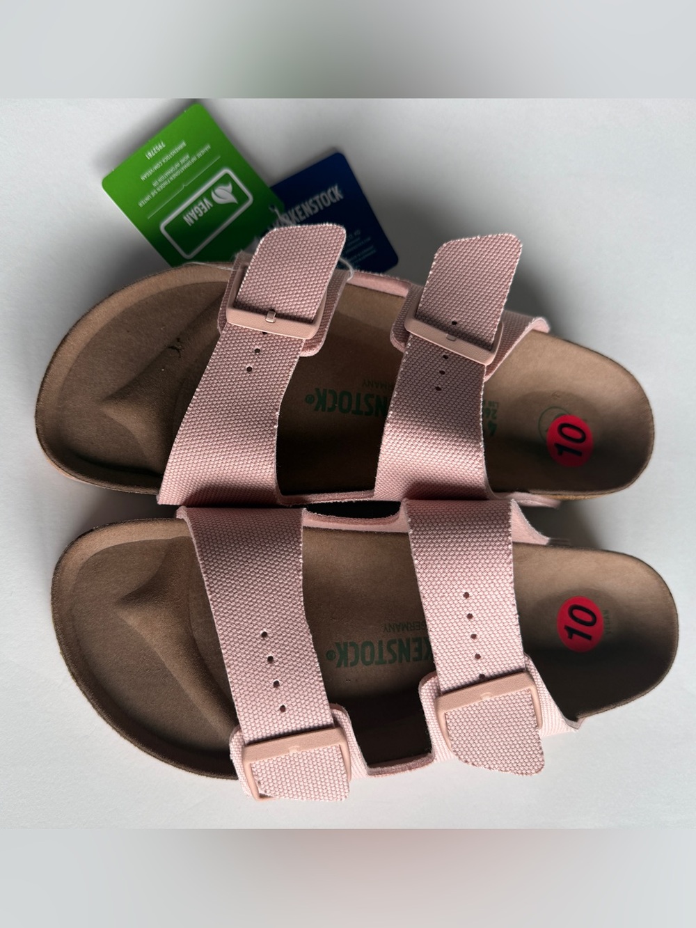 Birkenstock [EU 41] Arizona Canvas Vegan Sandals Narrow Fit Pink - Picture 10 of 11